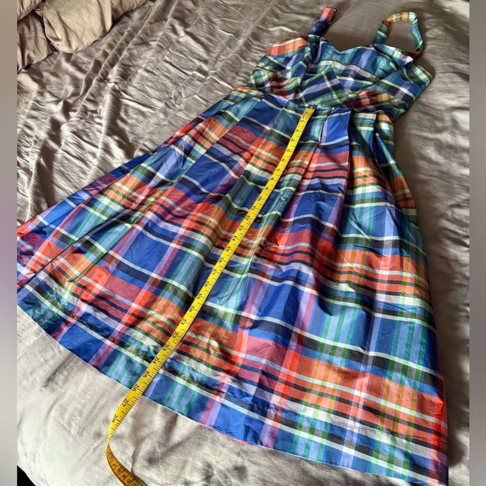 Anthropologie Multicolor Plaid Midi Dress - Blue, Green, Red - Picture 13 of 15